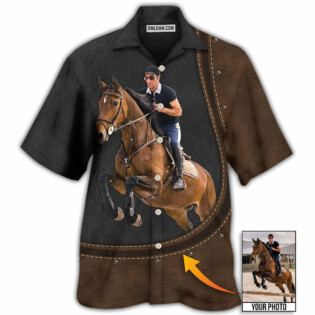 Horse Riding Horse Leather Style Custom Photo - Hawaiian Shirt - Owl Ohh - Owl Ohh