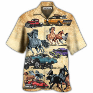 Horse Muscle Car I Like Muscle Car And Horse - Hawaiian Shirt - Owl Ohh - Owl Ohh