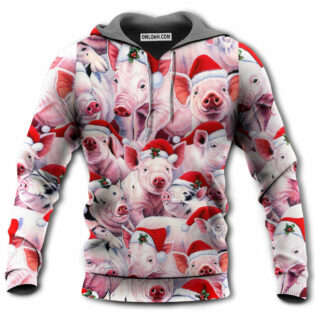 Christmas Piggies Funny Xmas Is Coming Art Style - Hoodie - Owl Ohh - Owl Ohh