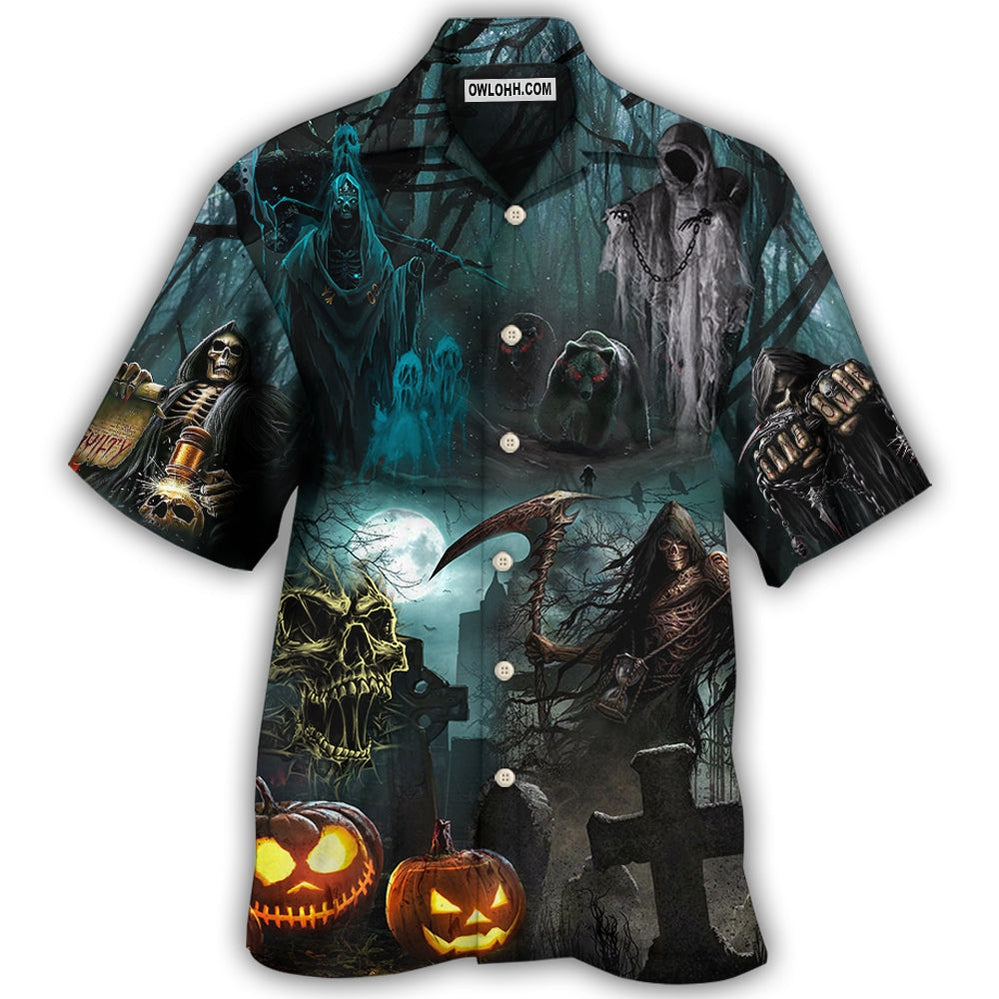 Halloween Ghost In The Dark Pumpkin Scary - Hawaiian Shirt - Owl Ohh - Owl Ohh