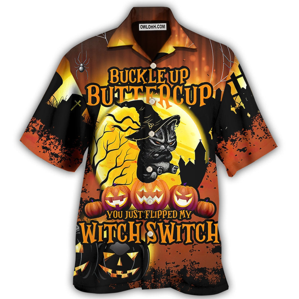 Halloween Cat Buckle Up Buttercup - Hawaiian Shirt - Owl Ohh - Owl Ohh