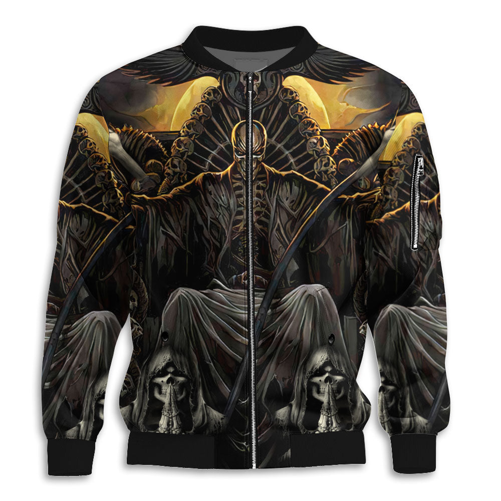 Skull Grim Reaper Dark - Bomber Jacket - Owl Ohh - Owl Ohh