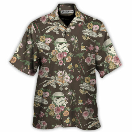 SW Stormtrooper Flower Vintage - Hawaiian Shirt - Owl Ohh-Owl Ohh