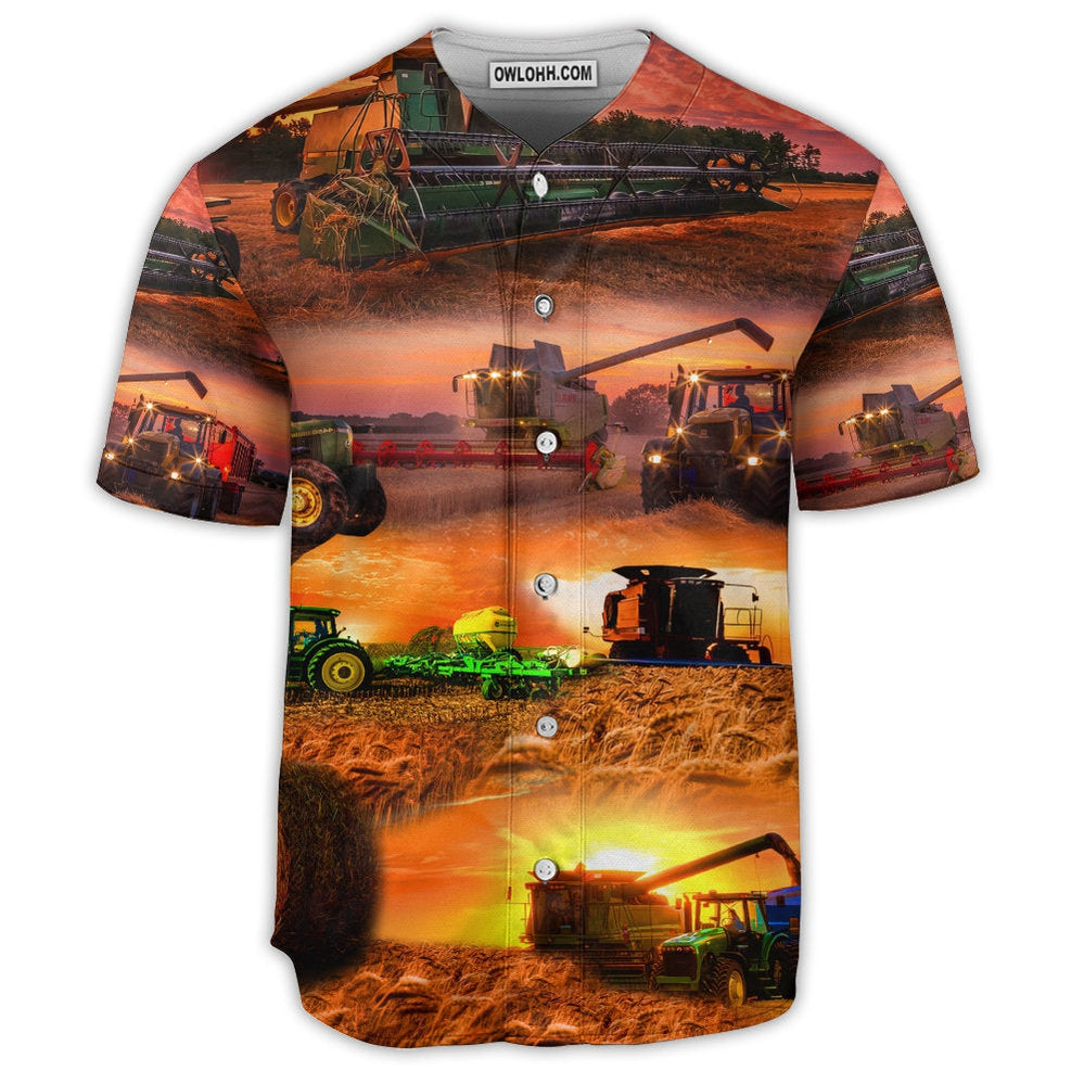 Tractor Farm The Harvest Is Great And Plentiful - Baseball Jersey - Owl Ohh - Owl Ohh