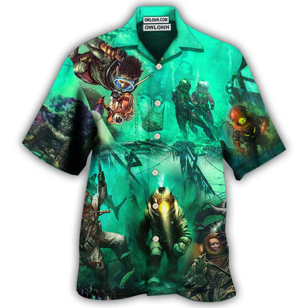 Diving Monster Under The Sea Art Style - Hawaiian Shirt - Owl Ohh - Owl Ohh
