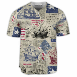Sailing US Flag Independence Day - Baseball Jersey - Owl Ohh - Owl Ohh