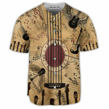 Guitar Music Amazing Guitar Vintage - Baseball Jersey - Owl Ohh - Owl Ohh