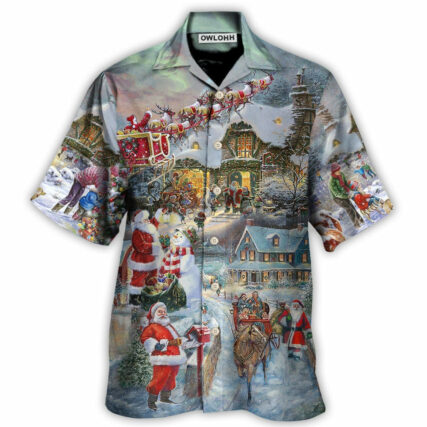 Christmas Wonderful Time Of The Year Santa Claus Coming - Hawaiian Shirt - Owl Ohh for men and women, kids - Owl Ohh