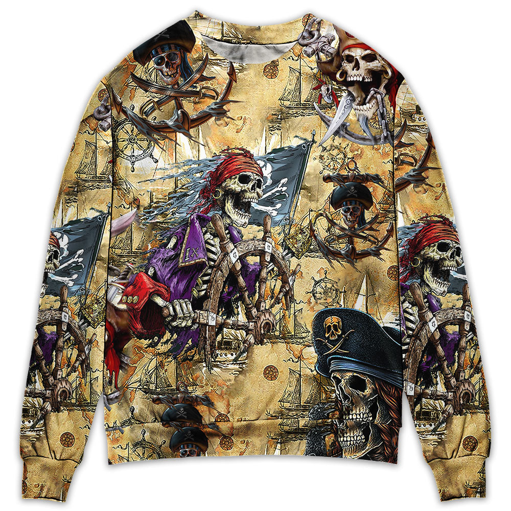 Skull Amazing Pirate Hunting - Sweater - Ugly Christmas Sweaters - Owl Ohh - Owl Ohh