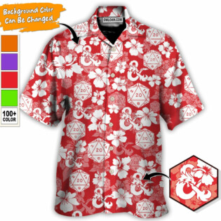 D20 Dungeon And Dragon Tropical Style Custom Color - Hawaiian Shirt - Personalized Photo Gifts - Owl Ohh