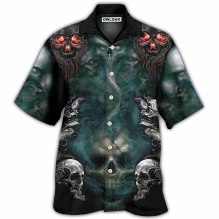 Skull Serial Killer Documentaries And Chill - Hawaiian Shirt - Owl Ohh - Owl Ohh