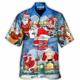 Christmas Rebellious Santa Claus Drunk Beer Troll Xmas Funny - Hawaiian Shirt - Owl Ohh - Owl Ohh