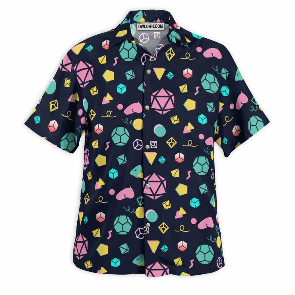 DnD Dice Neon Color Style - Hawaiian Shirt - Owl Ohh - Owl Ohh