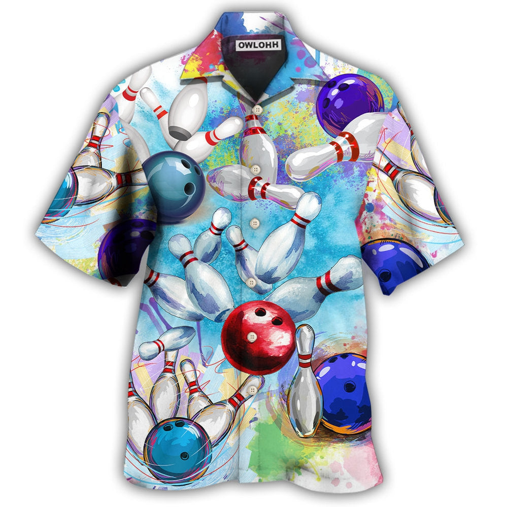 Bowling Ball And Pins Colorful Style - Hawaiian Shirt - Owl Ohh - Owl Ohh