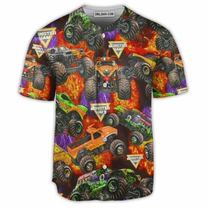 Truck Packed Monster Style Trucks - Baseball Jersey - Owl Ohh - Owl Ohh