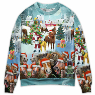 Horse Loves Christmas Very Happy - Sweater - Ugly Christmas Sweaters - Owl Ohh - Owl Ohh
