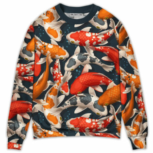 Koi Fish Swimming Colorful Crap - Sweater - Ugly Christmas Sweaters - Owl Ohh - Owl Ohh