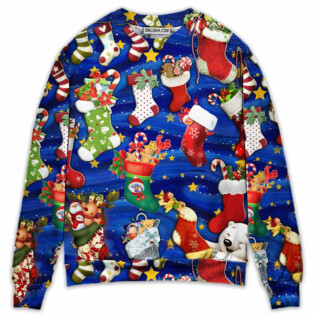 Socks Christmas Tree Merry Xmas Seasons Of Joy - Sweater - Ugly Christmas Sweaters - Owl Ohh - Owl Ohh
