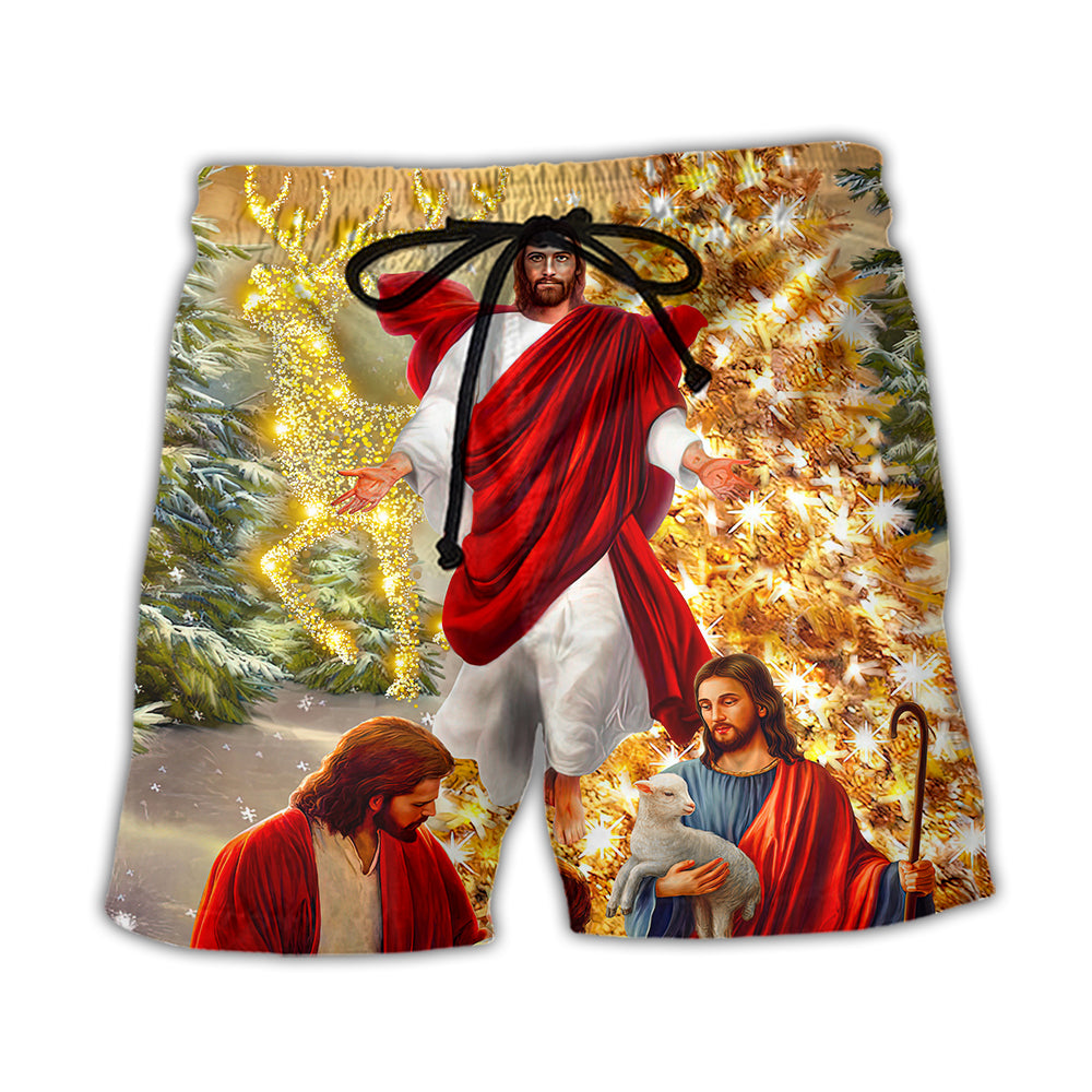 Christmas Jesus Is The Magic Of Christmas - Beach Short - Owl Ohh - Owl Ohh