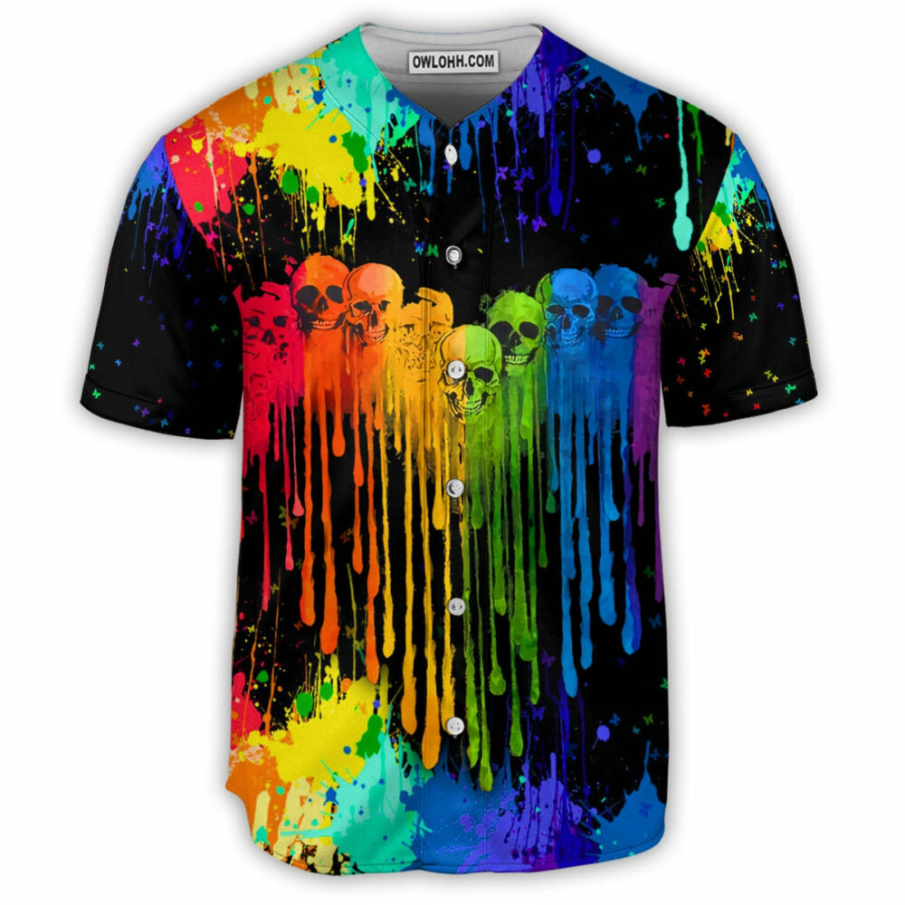LGBT Skull Heart Skull Style - Baseball Jersey - Owl Ohh - Owl Ohh