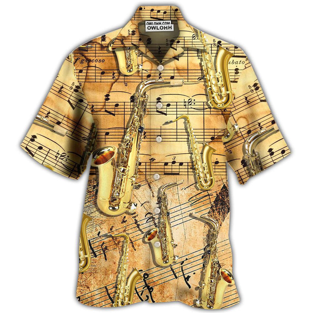 Saxophone Golden Music Lover Retro - Hawaiian Shirt - Owl Ohh - Owl Ohh