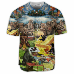 Camping Worst Case Scenario Bears Eat - Baseball Jersey - Owl Ohh - Owl Ohh