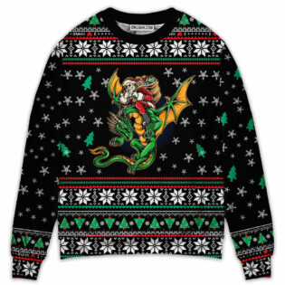 Christmas Santa Claus With Dragon - Sweater - Ugly Christmas Sweaters - Owl Ohh - Owl Ohh