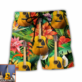 Guitar Various Style Tropical Custom Photo - Beach Short - Owl Ohh - Owl Ohh