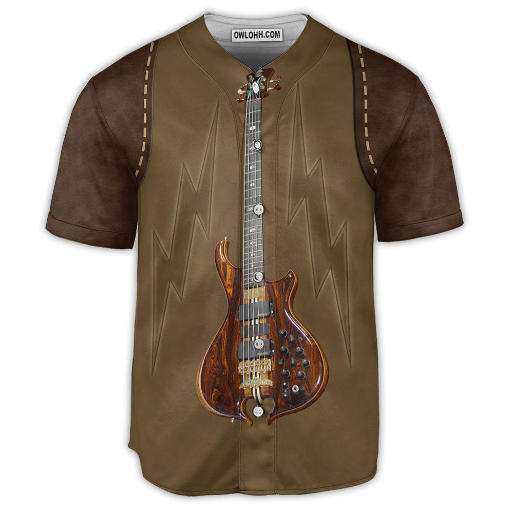 Guitar Music Rock Leather Style - Baseball Jersey - Owl Ohh - Owl Ohh