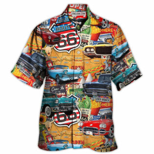 Car Vintage Route 66 Road - Hawaiian Shirt - Owl Ohh - Owl Ohh