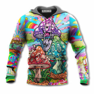 Hippie Mushroom Colorful Hippie Happy Life - Hoodie - Owl Ohh - Owl Ohh