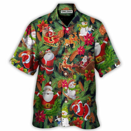 Christmas Santa Snowman Merry Xmas To Everyone - Hawaiian Shirt - Owl Ohh - Owl Ohh