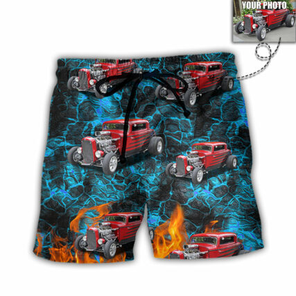 Hot Rod Various Style Custom Photo - Beach Short - Owl Ohh - Owl Ohh