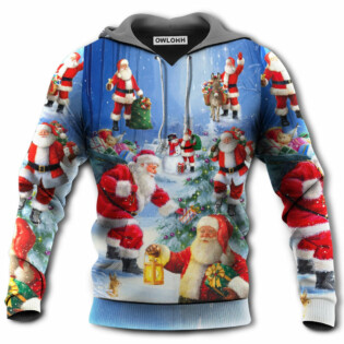 Christmas Santa Claus Is Coming Story Night Art Style - Hoodie - Owl Ohh - Owl Ohh