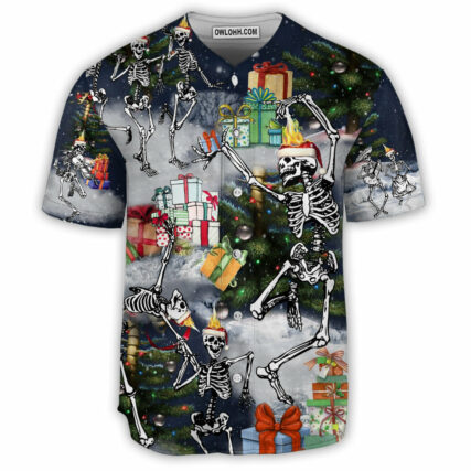 Skull Dancing With Christmas - Baseball Jersey - Owl Ohh - Owl Ohh