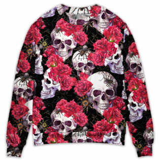 Skull And Roses With Spidy - Sweater - Ugly Christmas Sweaters - Owl Ohh - Owl Ohh