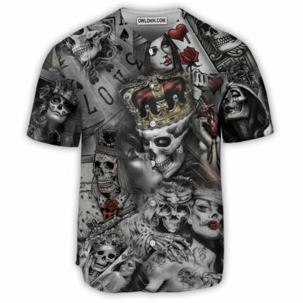 Skull Love Is Blind Poker - Baseball Jersey - Owl Ohh - Owl Ohh