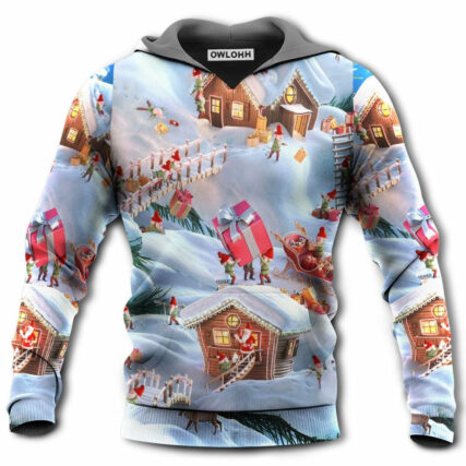 Christmas Santa And Gnome Merry Xmas - Hoodie - Owl Ohh - Owl Ohh