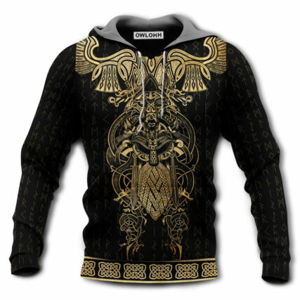 Viking Warrior The Raven Yellow Of Odin - Hoodie - Owl Ohh - Owl Ohh