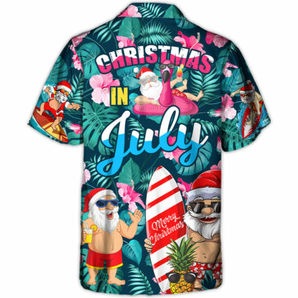 Christmas In July Funny Santa Claus Tropical Style - Hawaiian Shirt - Owl Ohh-Owl Ohh
