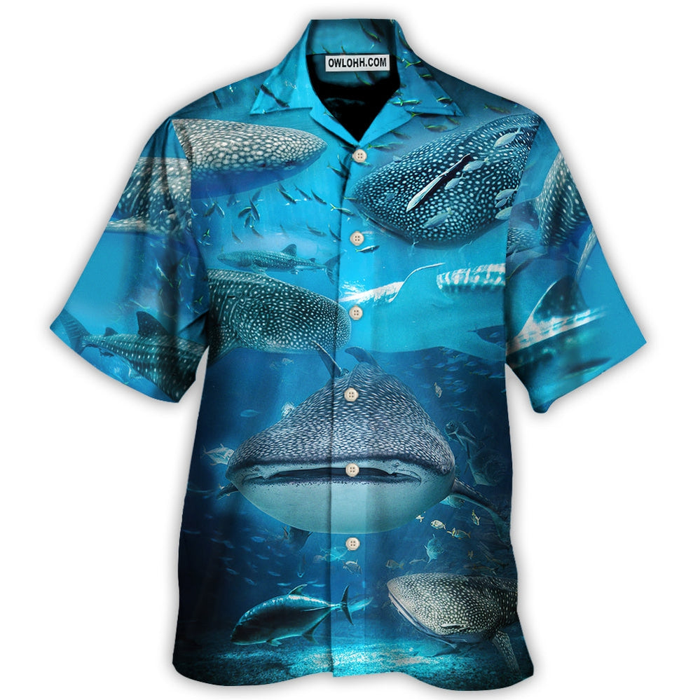 Shark - Swim With Whale Sharks - Hawaiian Shirt - Owl Ohh for men and women, kids - Owl Ohh