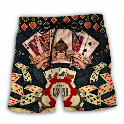 Poker Born To Lose Live To Win - Beach Short - Owl Ohh - Owl Ohh