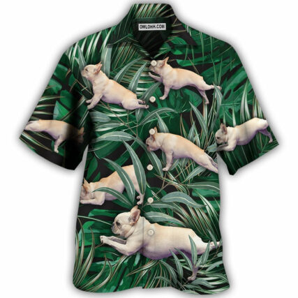 Bulldog Yoga Pose Tropical - Hawaiian Shirt - Owl Ohh - Owl Ohh