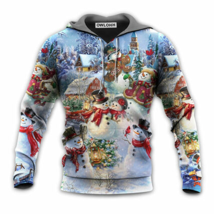 Christmas Snowman Lover Happy Couple Snowman - Hoodie - Owl Ohh - Owl Ohh