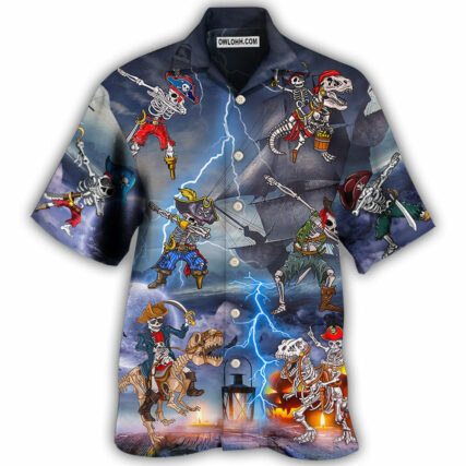 Halloween Pirate Skeleton Scary - Hawaiian Shirt - Owl Ohh - Owl Ohh