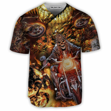Motorcycle Skull Motorcycle Skull Racing Fast - Baseball Jersey - Owl Ohh - Owl Ohh