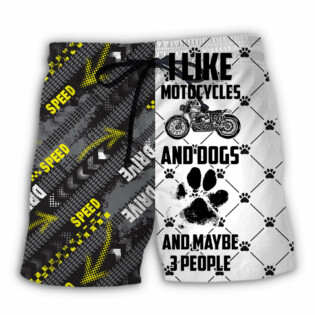 Motorcycle I Like Motocycles And Dogs - Beach Short - Owl Ohh - Owl Ohh