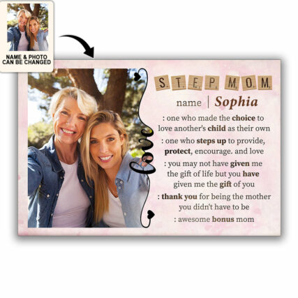 Mother's Day Awesome Bonus Mom Custom Photo Personalized - Horizontal Poster - Personalized Photo Gifts - Owl Ohh