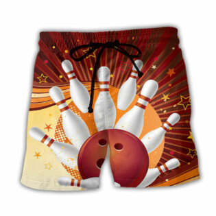 Bowling Strike Amazing Game Retro Style - Beach Short - Owl Ohh - Owl Ohh