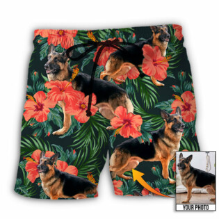 German Shepherd Tropical Custom Photo - Beach Short - Owl Ohh - Owl Ohh